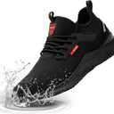 Waterproof Steel Toe Shoes for Men Women Work Shoe Lightweight Safety Sneakers Comfortable Puncture Proof Shoe Zapatos Punta de Acero para Hombres Black