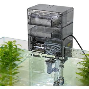 External Hang-On-Back Aquarium Filter Trickle Box Wet/Dry HOB Filter with 3-Stage Filtration Pump for Small Fish Turtle Tank