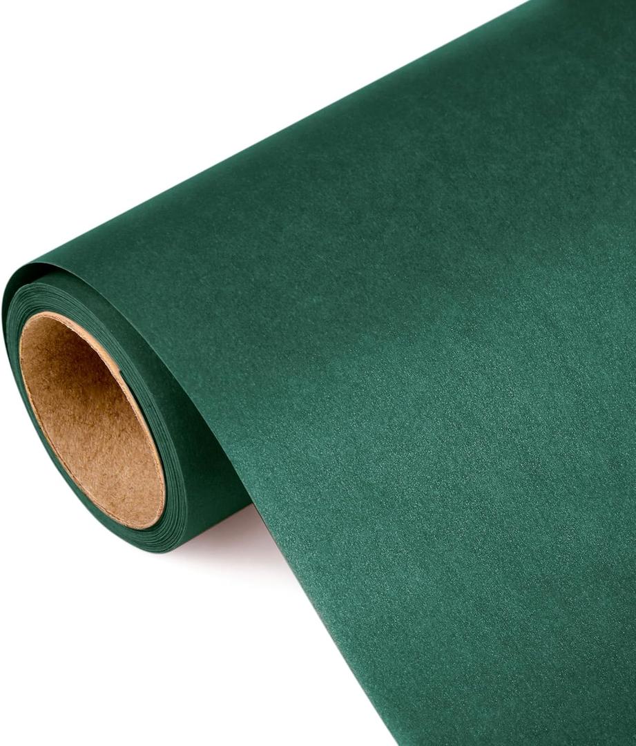 HONEYMYTH Green Christmas Wrapping Paper Roll 17"x197"  Recyclable Gift Wrap with Pearl Finish for Christmas Presents, Holiday Gift Wrapping & Seasonal Crafts