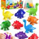Number Dinosaur Toys for Kids 3-5, Montessori Educational Toys for 3 4 5 Year Old Boy Girl Gifts, Toddler Dino Travel Toy Preschool Learning Activities, Double Sided Dinosaurs Numbers Matching Game