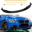 KHK Front Bumper Lip Spoiler for BMW 3 Series F30 F31 2012-2018 M-Sport Glossy Black ABS Air Dam Compatible with 318i 320i 328i 330i 335i 340i 330e Front Splitter Body Kit Accessories-2 PCS