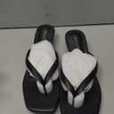 Womens Flip-Flops Kitten Heels Thong Sandals For Women Square Toe Slip On Fashion Summer Dress Sandals (9, Black)