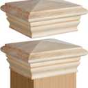 Geetery 2 Pcs 6 x 6 Inch (Actual 5.5'' x 5.5'') Wood Newel Post Cap Fence Post Cap for 5-5/8 Fence Topper Top Resistant Decking Caps for Outdoor Fences, Mailboxes and Decks 