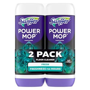 Swiffer PowerMop Floor Cleaning Solution with Unstopables Fresh Scent, PowerMop Refills, Floor Cleaner for Mopping, 25.3 fl oz, 2 Pack, EXP: Unknown