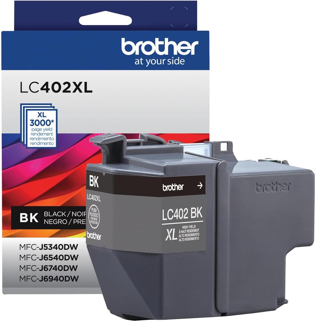 Brother Genuine LC402XLBK High Yield Black Ink Cartridge