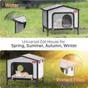 SOVPAI Outdoor cat House, Waterproof cat House for Stray Pets, Suitable for Outdoor/Indoor Cats, Easy to Assemble and Clean, Suitable for Multiple Pets and Large Cats (Grey, L 24 * 19 * 17)