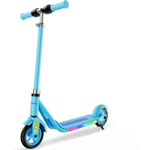 Electric Scooter for Kids Ages 6+, Bluetooth Music Speaker, 150w Hub Motor, Up to 10 mph, 60 mins Ride Time, Led Display, Colorful Lights, 4 Height Adjustable, Best Gift Ideas for Boys and Girls