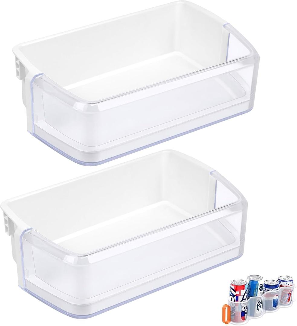 [2 PACK] UPGRADED DA97-06419C Refrigerator Door Bin Shelf Right Compatible with Samsung Refrigerator Door Shelf Parts DA63-04314 DA63-04316 AP4567198 RFG293HARS RFG297HDRS RFG298HDRS Door Shelf (2 PACK DA97-06419C Refrigerator Door Bin)