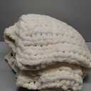 L'AGRATY Chunky Knit Blanket Throw,Soft Chenille Yarn Throw Blanket 50x60Handmade Cable Knit Crochet Blanket,Large Knit Blankets Chunky Yarn,Rope Knot Throw Blanket for Couch Sofa Bed Home Decor (Ivory)