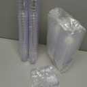 Nuogo 300 Pcs Mini Dessert Cups with Spoons 5.6 oz Square Plastic Dessert Cups 3 oz Round Shooter Containers 3.6 Inch Clear Plastic Plates Disposable Containers for Appetizers Parfait Pudding(Clear)