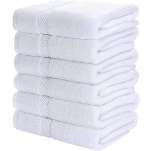 Utopia Bedding Cotton Set, Towels, 24x48, White, 6 Count