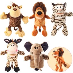 Animal Hand Puppets 10-13 Inch Giant Plush Safari Jungle Animals Hand Puppet Toys Role-Play Toy Puppets for Kids Storytelling Imaginative Pretend Play Teaching Preschool(Safari Jungle Animal)