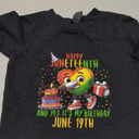 Happy Juneteenth And Yes It's Heart My Birthday June 19th T-Shirt, Size 2T, Black