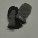Harssidanzar Women's Sherpa Mitten Genuine Suede Outdoor Mitt Winter For Thermal Thinsulate Lined With Finger Liners SL020US (Large, Grey/Black)