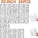 YEAJON 20 Inch Letter Stencils and Numbers, 36 Pcs Alphabet Art Craft Stencils, Reusable Plastic Templates for Wood, Wall, Fabric, Rock, Signage, DIY Art Projects (20 Inch)