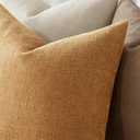MIULEE Pack of 2 Decorative Throw Pillow Covers Soft Chenille Throw Pillows Solid Textured Cushion Covers Home Decor for Couch Sofa Bedroom Living Room 22x22 Inch,Golden Brown