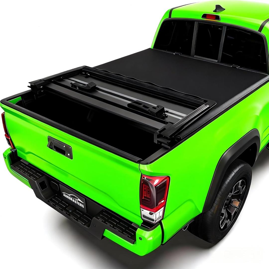 Soft Tri Fold Truck Bed Tonneau Cover for 2024-2026 Ranger 5FT Bed | (61") No Drilling,All Weather Protection,Anti-Theft Security,Quick-Folding Lock System Ford Ranger Accessories