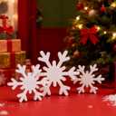 Christmas Decoration - 3PCS Snowflake Signs for Winter Decorations Farmhouse Rustic Wooden Snowflake Blocks for Tiered Tray, Mantel and Table Centerpiece Ornaments