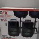 QFX PBX-800TWS 8-Inch TWS Bluetooth Stereo PA System with 2 8" Speakers, 2 Microphones, 2 Stands, and a Remote Control