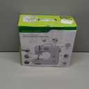 Sewing Machine for Beginners, Portable Mini Sewing Machine with 50 Pcs Fabric and 32 Pcs Sewing Threads Kit, 12 Built-in Stitches 2 Speed with Foot Pedal (Purple)