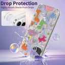 Compatible with iPhone 15 Plus Case,with [Soft Slim][Camera Protection] Cute Kawaii Shiny Aesthetic Phone Cover Anti-Yellowing Shockproof Protective Cover for Women Girl-Dinosaurs