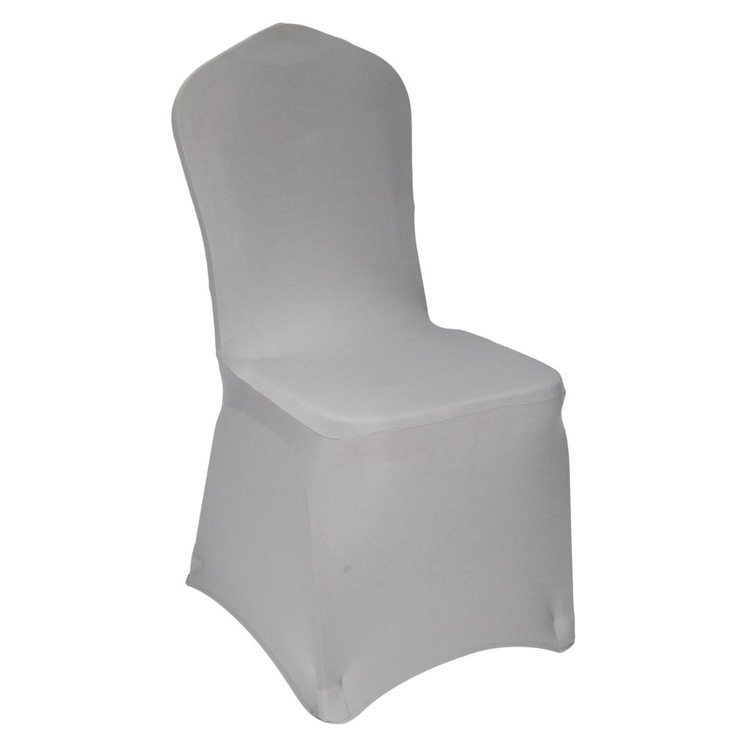 WELMATCH Silver Spandex Chair Covers - 50 PCS Wedding Banquet Events Party Universal Dining Decoration Stretch Elastic Chair Covers Good (Silver, 50)