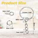 100Pcs 1 Inch Key Ring Bulk 25mm Keychains Set with Chain and Open Jump Rings, Key Chain Rings Assorted for Jewelry Making, DIY Crafts, Car Keys