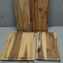 KOLWOVEN Wood Cutting Boards for Kitchen - Set of 3, Wooden Cutting Board Set with Holder for Chopping Meat, Cheese, Fruits, Vegetables, Knife Friendly Serving Tray