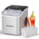 Countertop Ice Maker, 9 Ice Cubes in 10 Minutes, Self-Cleaning Portable Ice Machine with Scoop and Basket, 28lbs/24H, Ultra Quiet Stainless Steel for Home Kitchen Bar Party