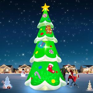 20FT Christmas Tree Inflatable with LED Light, Kalolary Giant Christmas Yard Inflatables Outdoor Xmas Blow-Up Outdoor Decoration for Holiday Party Courtyard Lawn Shopping Mall Street