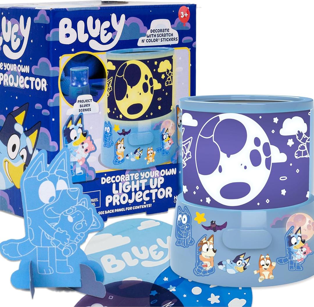 Bluey Decorate Your Own Light Up Projector, Night Light for Kids Stickers, Toys, Kids Night Light, Toddler Activities, Toddler Crafts, Night Light Projector, Cute Night Light
