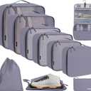 BAGAIL 10 Set Packing Cubes Various Sizes Packing Organizer for Travel Accessories Luggage Carry On Suitcase-Grey