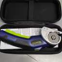 Cordless Electric Scissors: 4V Rechargeable Rotary Cardboard Cutter, 3000mAh Battery, with LED Light, 2 Blades, Box Cutter for Fabric Carpet Carton Plastic Leather Cloth (Blue)