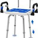 Shower Chair for Seniors Elderly Handicap Disabled Or Bariatric Adults Heavy Duty 500 Lbs Bench Seat for Inside Shower Stall and Bathroom Bath Tub with Arms and Back Adjustable Stool Chairs