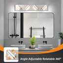 Bathroom Lights Fixtures Over Mirror, 360Rotate Modern LED Vanity Lights for Bathroom, 32W Dimmable & High CRI Acrylic Wall Lighting, No Assembly Required (Brushed Nickel, 4-Light, 24 Inch)