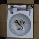 Vintage Glass Pendant Light Dining Room Pendant Lighting 15.7 Inch Wide Vintage Hanging Light Fixture Brass Pendant Lights for Sitting Room Hallways Kitchens, Stairs and Entrances