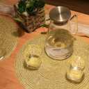 FunWheat Round Braided Placemats Set of 6 Table Mats for Dining Tables Woven Washable Non-Slip Place mats 15 inch(Shining Gold, 6pcs)