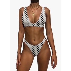 Bathing Suits for Women Deep V Neck Sexy Two Piece Bikini Sets for Women Thong Halter Cheeky Swimsuit M