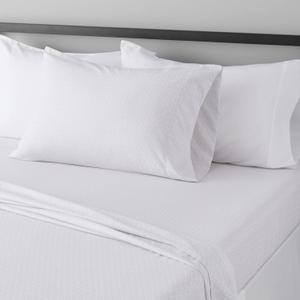 Amazon Basics Lightweight Super Soft Easy Care Wrinkle Free Microfiber 3 Piece Bed Sheet Set with 14-Inch Deep Pockets, Twin, Gray Crosshatch, Printed, Kids, Men & Women Bedding