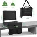 Stadium Seats for Bleachers with Back Support, Bleacher Chairs with Back and Cushion Bleacher Seats Portable Stadium Seats Thick Padded Folding Chair Comfort for Sports Events Black