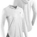 NELEUS Women's Sun Protection Running Shirts Workout Athletic Shirts with Hoods, 3 Pack (L)
