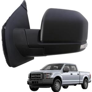 Marretoo for Ford F150 Side Mirror replacement Left Driver for 2015-2020 F-150 Accessories 6 pins Power Glass Signal Light Heated Textured Black FO1320556 (POWER+LAMP+HEAT, Driver Side(LH))