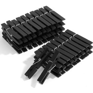 Mr. Pen- Natural Wood Clothes Pins, 50 Pack, 2.9 Inch, Black, Rust Resistant