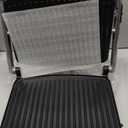 Hamilton Beach Panini Press, Sandwich Maker & Electric Indoor Grill, Upright Storage, PFAS-Free Nonstick Easy Clean Grids, Stainless Steel (25410)