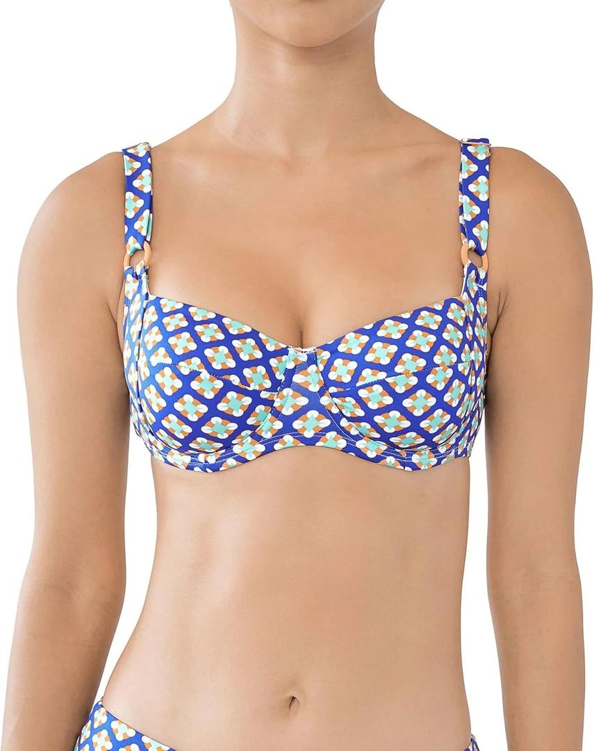Huit Women's Classic Bra (30E, Blue)