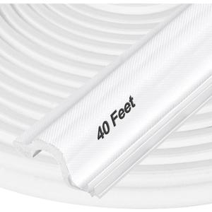 Kerf Door Weather Stripping 40 Ft V-Shaped Door Seal Strip for Large Gap Front Door Frame Extra Thick Sealers Replacement Exterior Entry Door Jamb Gasket Easy Cut to Size - White
