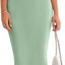 PRETTYGARDEN Women's 2026 Summer Maxi Dress Spaghetti Strap Mesh Slip Bodycon Dress Cowl Neck Cocktail Party Long Dresses (Sage Green, Large)