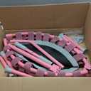 ZCMHAXJ Foldable Mini Trampoline, 40" Rebounder Trampoline for Adults & Kids, 450lbs Capacity with T-Shaped Adjustable Bar, Indoor Fitness Workout Exercise Equipment (Pink)