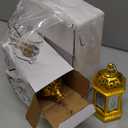 Threan 6 Pcs Ramadan Lantern Lights LED mini Eid Mubarak Lantern Gifts, Ramadan Decorations for Home Table Wall Eid Centerpieces Decor (Gold Moon Castle Meteor)