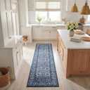 SAFAVIEH Tulum Collection Runner Rug - 2' x 13', Navy & Ivory, Moroccan Boho Distressed Design, Non-Shedding & Easy to Clean, Ideal for Living Room, Hallway, Foyer, Bedroom (TUL264N)